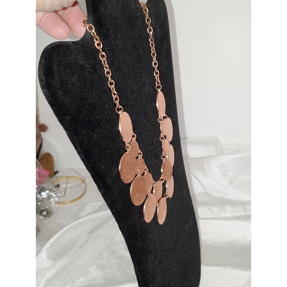 A Copper Disc Necklace Egyptian Revival Old Money Fairy Gypsy Boho Textured - Picture 9 of 10